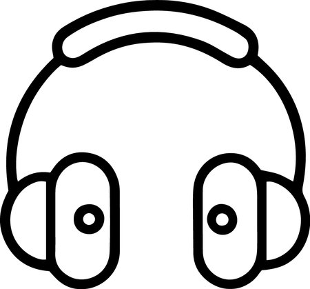 This is an illustration of a Cute Headphones icon isolated on a white background.のイラスト素材