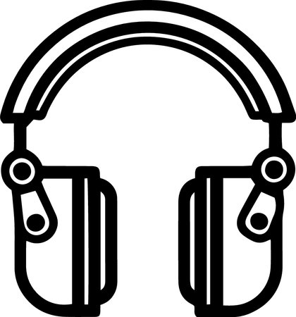 Headphones icon isolated on white background. Earphones vector icon.のイラスト素材