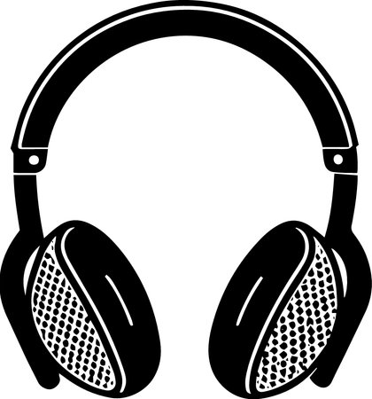 Headphones on a white background. Vector illustration for your design.のイラスト素材