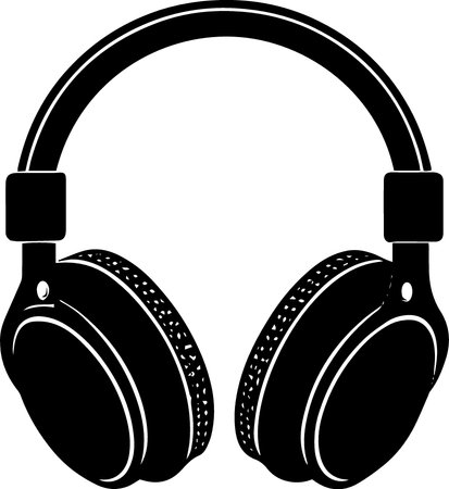 Headphones.Vector Illustration. Isolated on white background.のイラスト素材