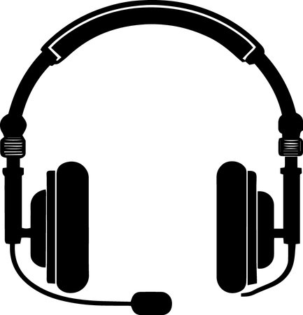 Headphones with microphone on a white background. Vector Illustration.のイラスト素材