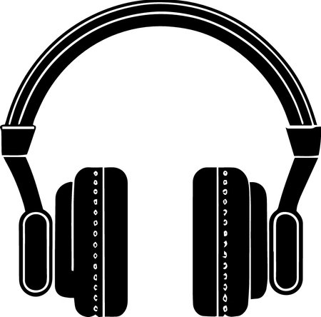 Headphones with microphone isolated on a white background. Vector illustration.のイラスト素材