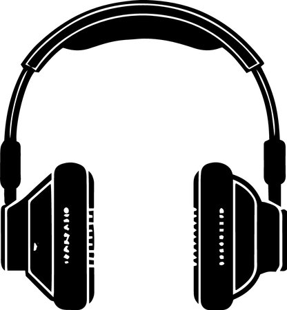 Headphones with a microphone on a white background. Vector illustration.のイラスト素材