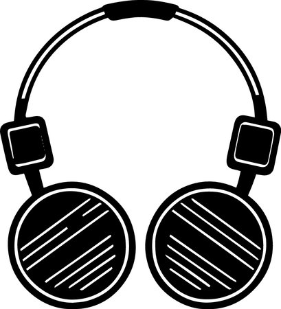 Headphones with blank space for your text. Vector clip art.のイラスト素材