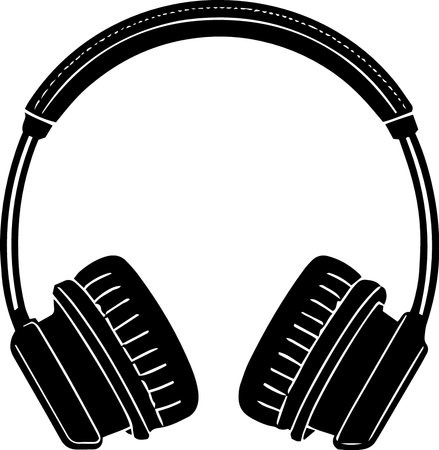 Headphones. Vector illustration. Isolated on a white background.のイラスト素材