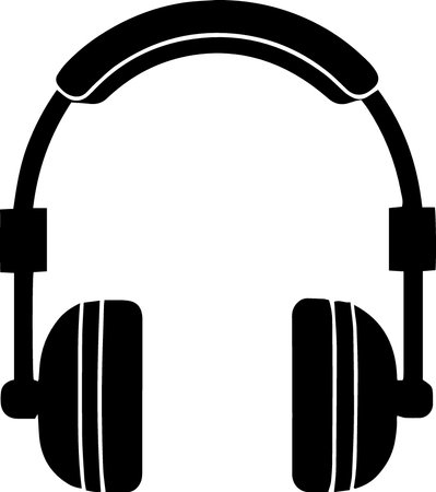 Headphones with microphone on white background. Vector illustration for your designのイラスト素材