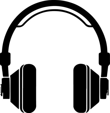 Headphones. Vector illustration. Isolated on a white background.のイラスト素材