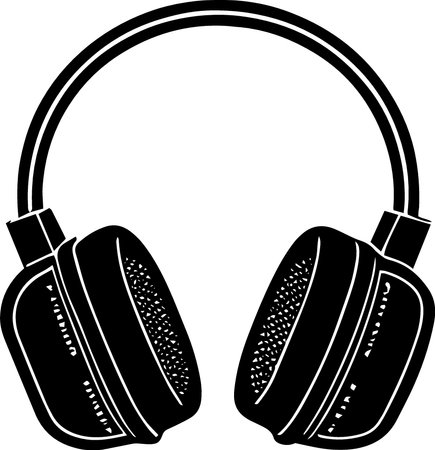 Headphones.Vector Illustration ready for vinyl cutting or engraving.のイラスト素材