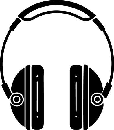 Headphones with microphone and headphones on white background. Vector illustration.のイラスト素材