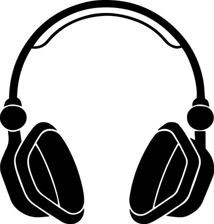 Vector illustration of headphones on white background with space for your text.のイラスト素材