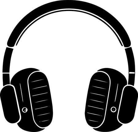 Headphones with microphone isolated on a white background. Vector illustration.のイラスト素材