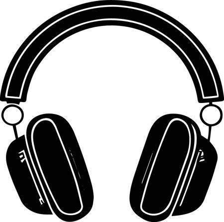 Headphones.Vector illustration ready for vinyl cutting or t-shirt printing.のイラスト素材