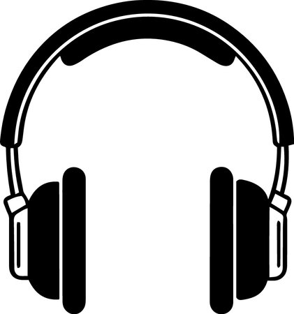 Headphones with microphone isolated on a white background. Vector illustration.のイラスト素材