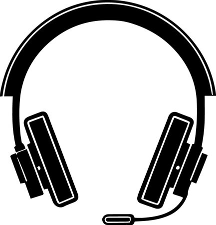 Headphones with blank space for your text. Vector clip art.のイラスト素材