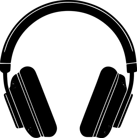 Headphones. Vector illustration. Isolated on a white background.のイラスト素材