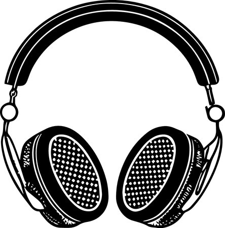 Headphones.Vector illustration ready for vinyl cutting. Vinyl-ready.のイラスト素材