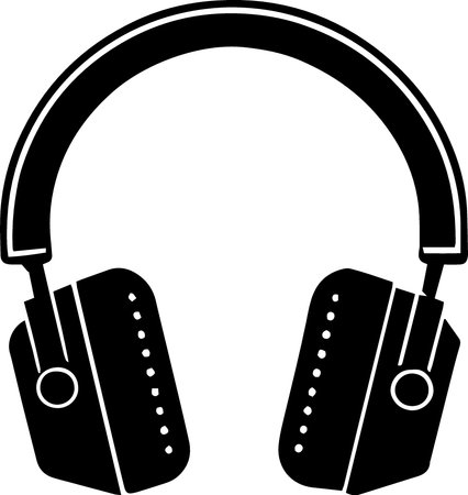 Headphones with microphone isolated on a white background. Vector illustration.のイラスト素材