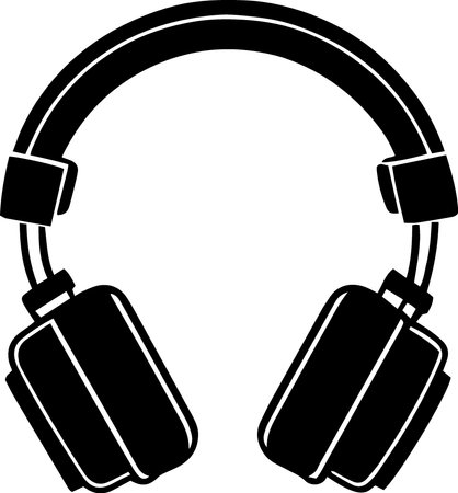 Headphones with microphone isolated on a white background. Vector illustration.のイラスト素材