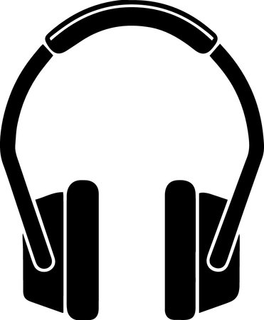 Headphones with microphone isolated on a white background. Vector illustration.のイラスト素材