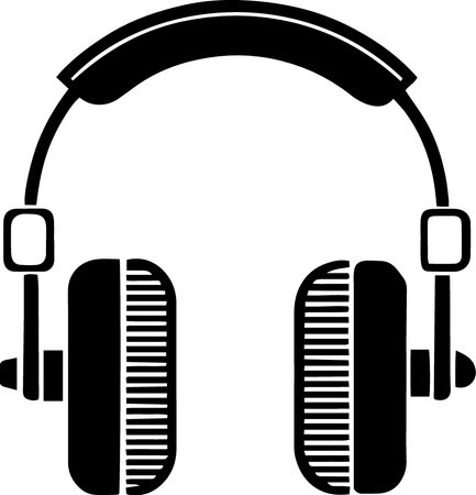 Headphones with microphone isolated on a white background. Vector illustration.のイラスト素材