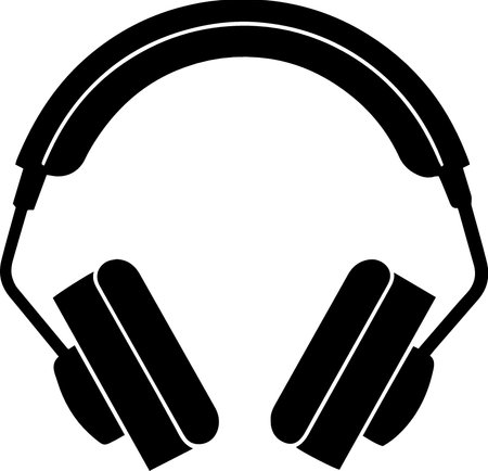 Headphones with microphone isolated on a white background. Vector illustration.のイラスト素材