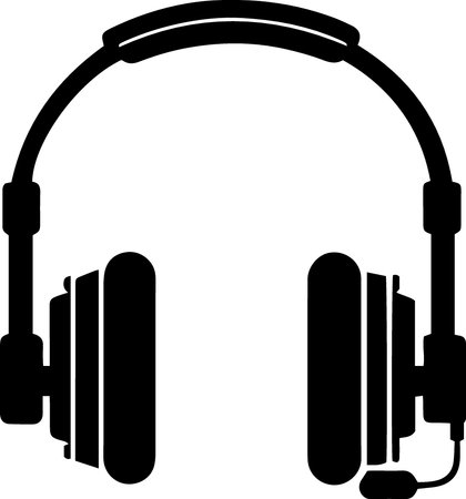 Headphones with microphone isolated on a white background. Vector illustration.のイラスト素材