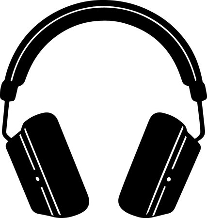 Headphones for listening to music on a white background. Vector illustrationのイラスト素材