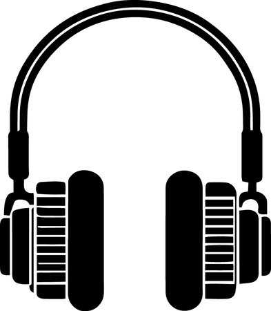 Headphones with microphone isolated on a white background. Vector illustration.のイラスト素材