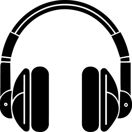 Headphones for listening to music on a white background. Vector illustrationのイラスト素材