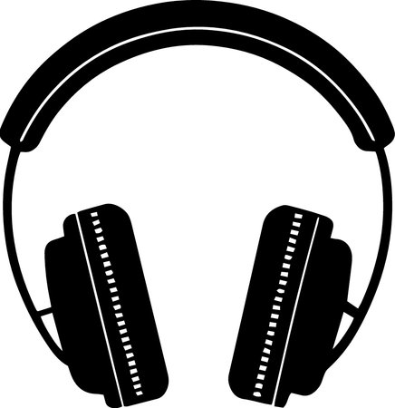 Headphones with blank space for your text or image. Vector illustration.のイラスト素材