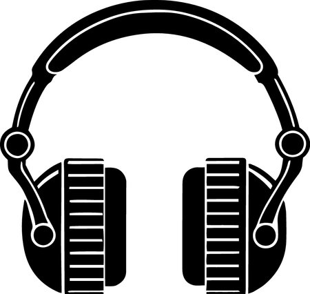 Headphones with microphone isolated on a white background. Vector illustration.のイラスト素材