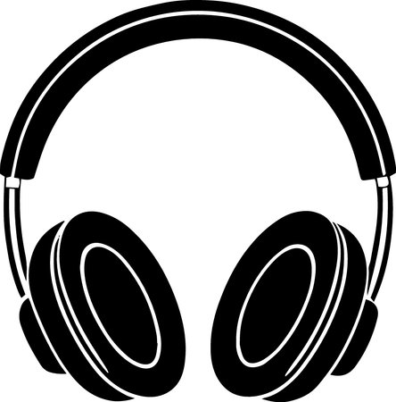 Headphones. Vector illustration of headphones isolated on a white background.のイラスト素材