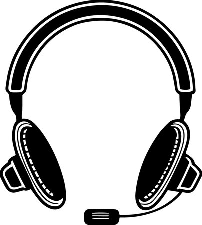 Headphones.Vector illustration ready for vinyl cutting or t-shirt printing.のイラスト素材
