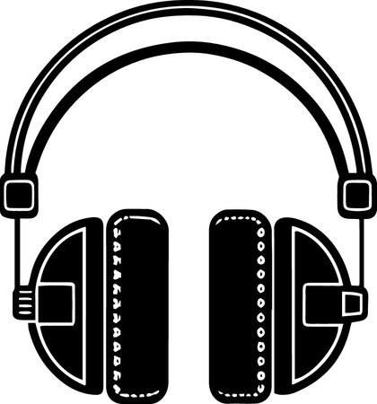 Headphones with microphone isolated on a white background. Vector illustration.のイラスト素材