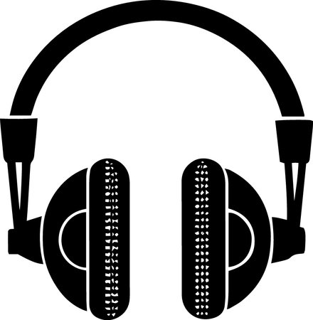 Headphones with headphones. Vector illustration isolated on a white background.のイラスト素材