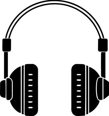 Vector illustration of headphones on white background. Headphones for listening to music.のイラスト素材