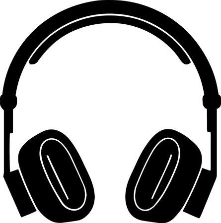 Headphones with microphone on white background. Isolated. Vector illustrationのイラスト素材