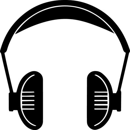 Headphones silhouette isolated on white background. Vector illustration for your designのイラスト素材