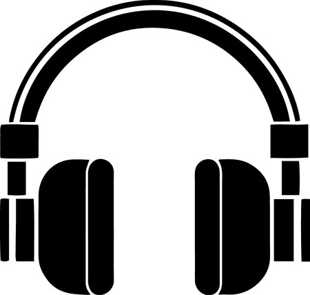 Black headphones on a white background, vector illustration, eps 10のイラスト素材