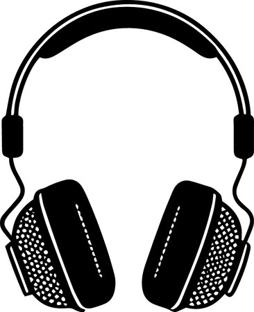 Headphones with a microphone on a white background. Vector illustration.のイラスト素材