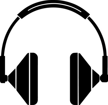 Headphones with microphone on white background. Vector illustration for your designのイラスト素材