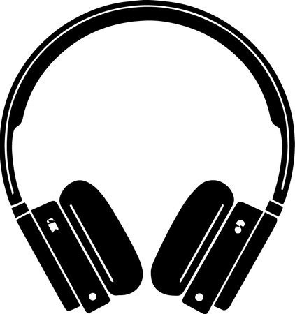 Headphones with microphone isolated on a white background. Vector illustration.のイラスト素材