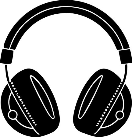 Headphones for listening to music on a white background. Vector illustrationのイラスト素材