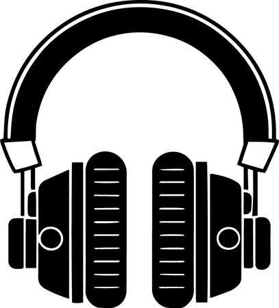 Headphones with headphones on a white background. Vector illustration for your designのイラスト素材