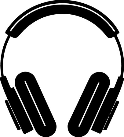 Headphones with microphone on white background. Vector illustration for your designのイラスト素材