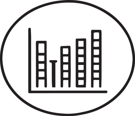 Black line Pie chart infographic icon isolated on white background. Diagram chart sign. Vector Illustrationのイラスト素材