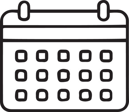 Black Calendar icon isolated on white background. Event reminder symbol. Vector Illustrationのイラスト素材