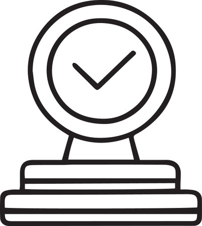 Black line Award over sports winner podium icon isolated on white background. Vector Illustrationのイラスト素材