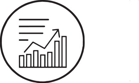 Black line Financial growth icon isolated on white background. Increasing revenue. Vector Illustrationのイラスト素材