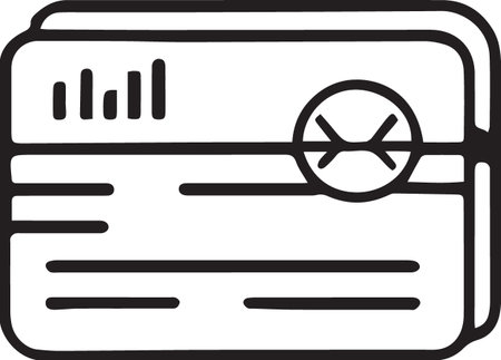 Black line Airline ticket icon isolated on white background. Plane ticket. Vector Illustrationのイラスト素材